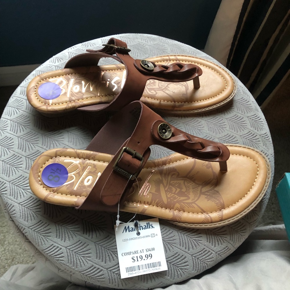 Blowfish Brown Braided Thong Sandals